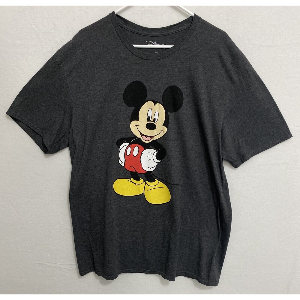 Disney MICKEY MOUSE 2X Heather Gray CLASSIC Pose Soft T-Shirt Unisex Graphic